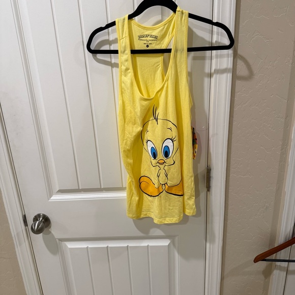 Looney Tunes Tweety Bird Yellow Racerback Tank Top Women’s L New w Tags - Picture 2 of 7